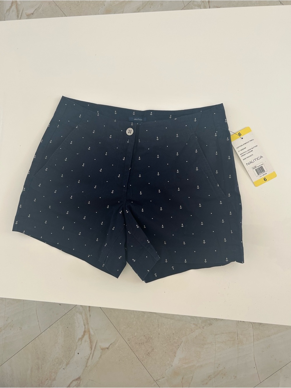 Nautica Navy Shorts with White Anchor Print